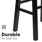 Pj Wood Classic Saddle-seat 24 Inch Kitchen  Table    Bar Counter Stool  Black