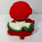 Vintage Crochet Doll With Big Hat 13 Inch Pink Red White Green Collectible Retro