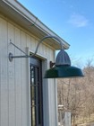 Vintage Barn Light  Gas Station Light 18  Green Porcelain  Industrial Light