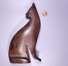 Vintage Hand-carved Wooden Animal Sculpture Sleek Design Heavey Wood Rustic Mcm