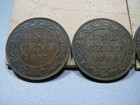 Lot Of 4 X Canada Large Cent Coins  1907 1908 1909 1910