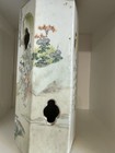 Antique Chinese Light Crimson Hexagonal Hat Box