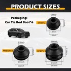 6 Pcs Car Tie Rod Boots Kit With 3 Sizes rubber Car Ball Joint Boot Replacement