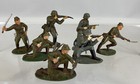 Vintage Rubber You Soldiers Lot Of 7 Mini Miniature Figures Guns Swords Weapons