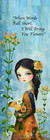 Whimsical Bookmark - Girl With Flower Bouquet  Unique Gift For Book Readers