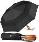 54 Inch Large Folding Golf Umbrella Windproof Portable Automatic Open 01 black