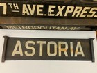 Ny Nyc Subway Roll Sign Large Bmt Standard Astoria Queens 2 Sided Primitive Art