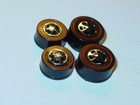 Hot Wheels Redline Repro Wheels 2 Medium 2 Large Hk Black Bearing Set Of 4 -new 