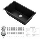 Black 30  X18  Large Undermount Kitchen Sink   Single Bowl Granite Composit