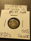 1872-s Mintmark Below Bow Seated Liberty Half Dime Vg No Major Problems