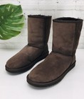 Ugg Classic Short Ii Women s 9 Brown Suede Shearling Boots Fur Lined Mid Calf