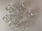 Crystal Art Deco Square Vintage Open Dip Salt Cellars Dish With Spoons Lot 7