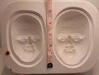 Vtg Pauline s Originals Ceramic Slip Mold Two Man Face Masks Cabachon Open Pour 