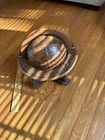 Vintage Old World Rotating Globe Zodiac Celestial Sphere Round Wood Stand   read