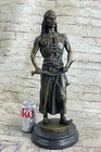 Signed Dark Bronze Arabian Turkish Arabic Warrior Sculpture Statue Figurine