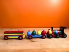 Vintage Brio Wooden Toy Train Set 3 Cars Made In Sweden 25    Pull Toy