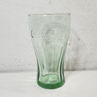 Coca Cola Green Glass Tumbler 6 25    Embossed Logo Vintage Style Cup