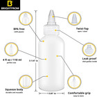 Brightfrom Condiment Squeeze Bottles - 4 Oz Squirt Empty Bottles  Clear Twist To