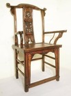 Antique High Back Arm Chairs  5857   pair   Cypress elm Wood  Circa 1800-1849