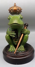      Rare Pepe Kek King Frog Statue 9  Crowned Frog Figurine Holding Book   Staff