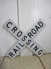 Vtg Rail Road Crossing Reflective Street Traffic Sign Crossbucks 48  Retired  b 