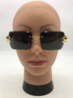 Cartier Rimless Designer Gold brown Sunglasses Frame Grey Lens