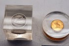 Twelve Lucite-encased Coins   Medals  one Sterling Silver  - Mostly From Florida