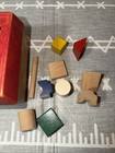 Vintage Mcm Creative Playthings Finland Wooden Shape Sorter Toy Box Blocks Child