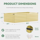 2pcs 8x4x2ft Galvanized Raised Garden Bed Vegetables Flowers Herb Cream Yellow