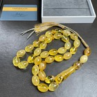 Handmade Yellow Amber Misbaha Tasbih Islamic Prayer Beads 12x18mm 60 9g