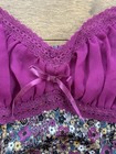 Candies Womens Y2k Lace Trim Babydoll Cami Top Size Large Floral Fuchsia Dainty