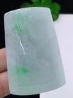100  Natural Grade A Icy Green Jade Jadeite Pendant Dragon         0630