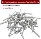 50pcs Aluminum Tri-fold Exploding Pop Rivets 3 16 Large Flange 3 16  x 1   Large
