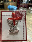 Lenox Christmas Metal Ornament Set 4pc Silver Tree Wreath Snowflake Angel