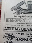 1928 Print Ad Little Giant Hoist Pickup Truck Dump Steinke Brothers Peoria Il