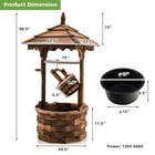 Elegant Wooden Wishing Well Wishing Well Fountain W  12 1 L Plastic Bucket Brown