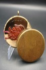 Antique 19th Century  Beautiful Brass Catholic Reliquary Pendant With Relic