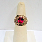 1948 Poquoson High School Class Ring Red Spinel Solid 10k Yellow Gold 6 5 Men s