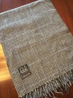 Jos A  Bank Cashmere Scarf Black Grey Plaid Euc