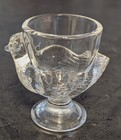 4 Clear Glass Chicken Egg Cups Shot Glasses France Arcoroc 2 75  Easter Decor