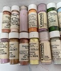 Vintage  lot Of 23  Porcelain China Powder Paint Pigment Glass Vials - A2