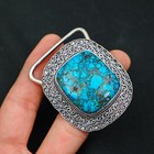 Turquoise Gemstone 925 Sterling Silver Handmade Jewelry Belt Buckle Fine Gift