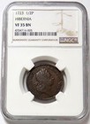 1723 Woods Hibernia Colonial Halfpenny Ngc Vf 35 Brown