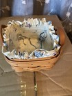 Longaberger 1995 Sweet Basil Basket - Liner  mild Discoloration  protector