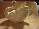 Handmade White Ceramic Swan Bird  Decorative Planter