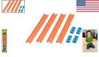 Hot Wheels Straight Track Set - 4 Count Classic Orange Track Builder For Kids