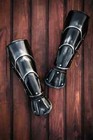 Gothic Bracers  Medieval Knight Armor Blackened Steel Bracers Arm Guard