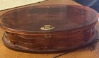 Vintage Oval Lucite Faux Tortoise Shell Vanity Box Basket Weave Pattern