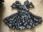 Square Dance Dress Or Just For Fun  Blk   Wht Sheer Floral  Lined  Full Skirt 