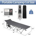 Portable Camping Cot With Mattress  Outdoor Folding Heavy Duty Sleeping Bed Blue